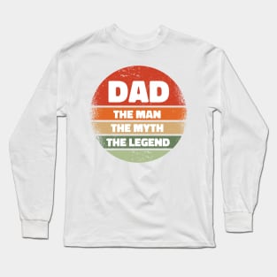 Dad the man, the myth, the legend - Retro Sun Design Long Sleeve T-Shirt